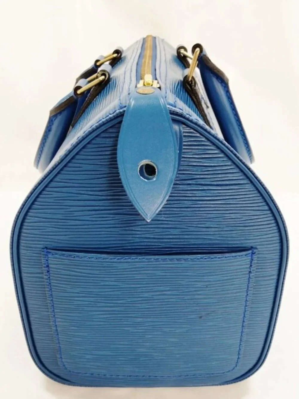 Authentic Louis Vuitton Speedy 25 Blue Epi Leather Handbag Satchel Bag
